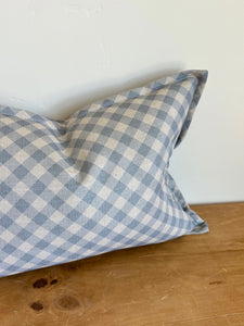 Cotton and Sky Gingham on Oatmeal