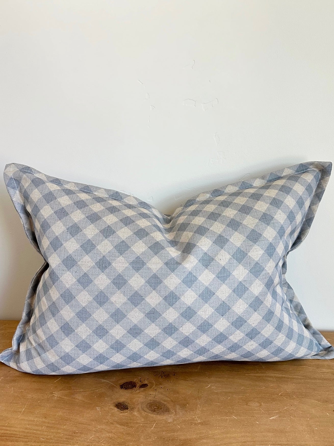 Cotton and Sky Gingham on Oatmeal