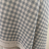 Winslow Check Large Fabric by the yard | Gray Blue