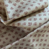 Tulip Large Fabric by the yard | Terracotta (Oatmeal base cloth)