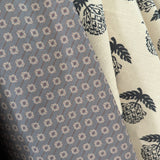 Swedish Weave Mini Fabric by the yard | Blue and Brown