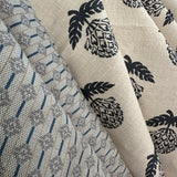 Swedish Weave Mini Fabric by the yard | Wheat and Blue