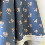 Lenten Rose on Prussian Blue Fabric by the yard