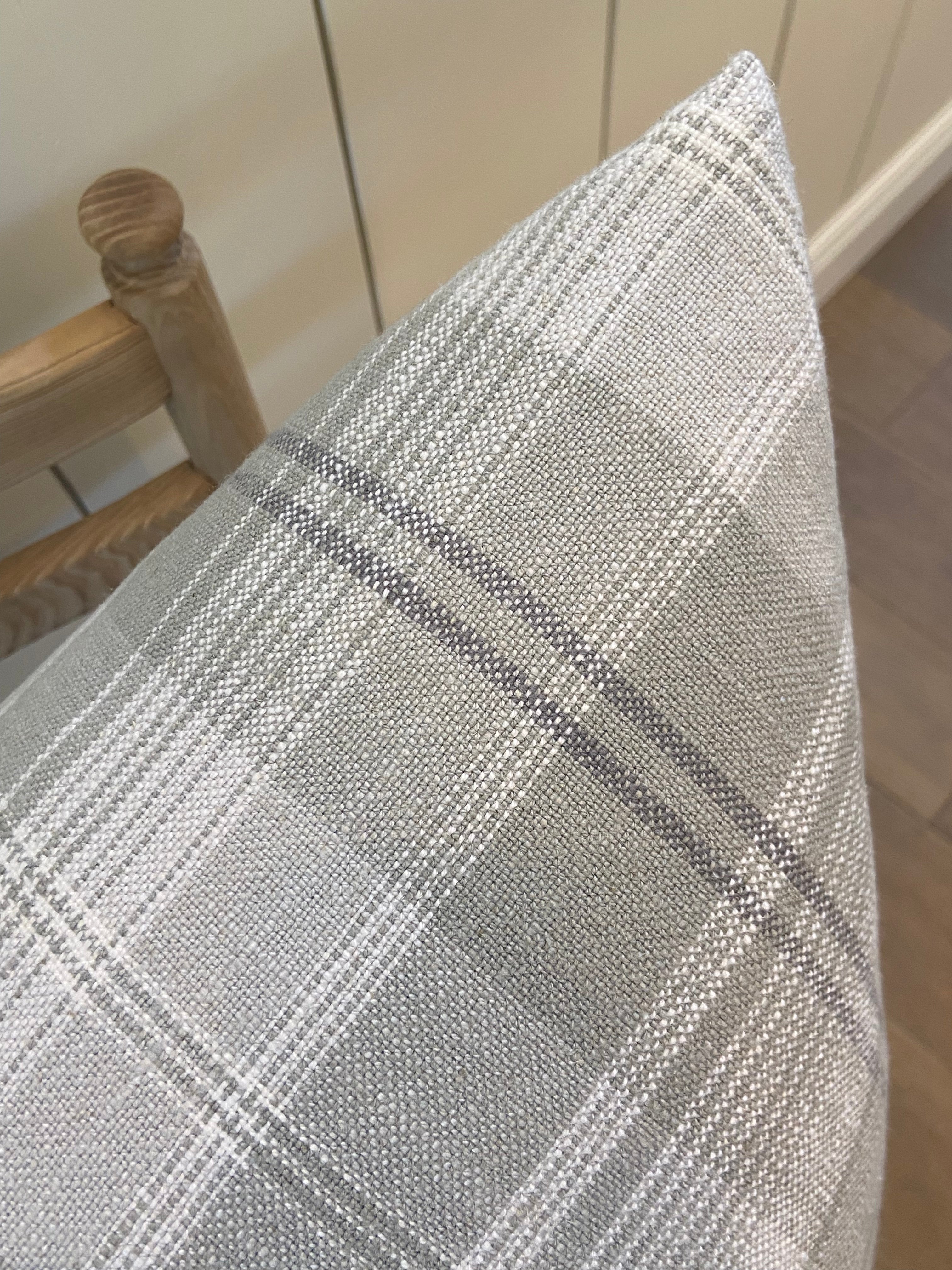 Gray and white plaid