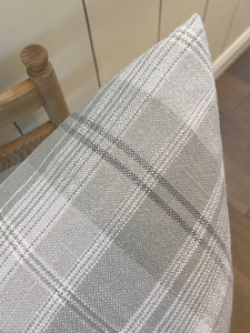 Gray and white plaid