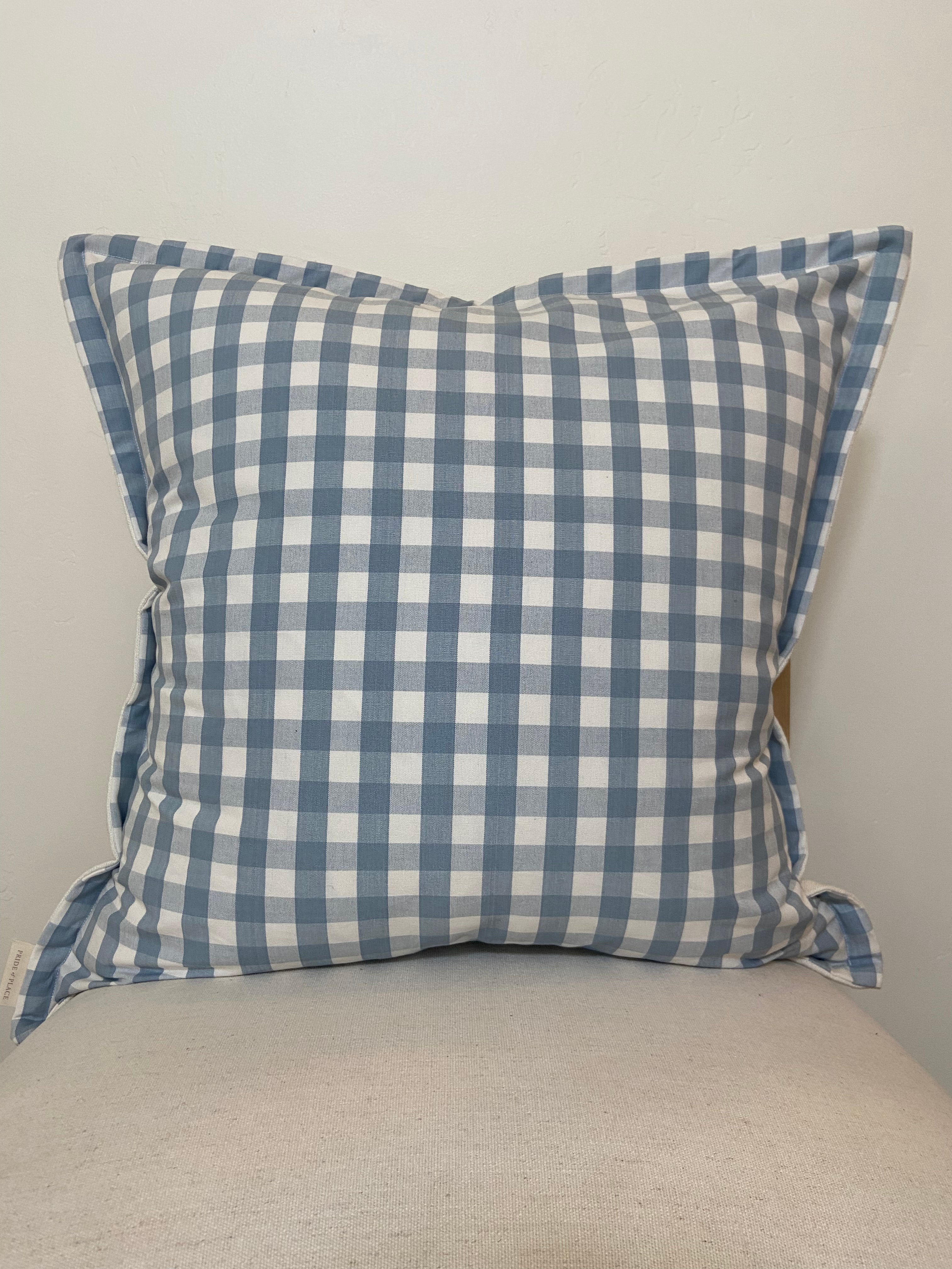 Sky Blue Gingham with Flange