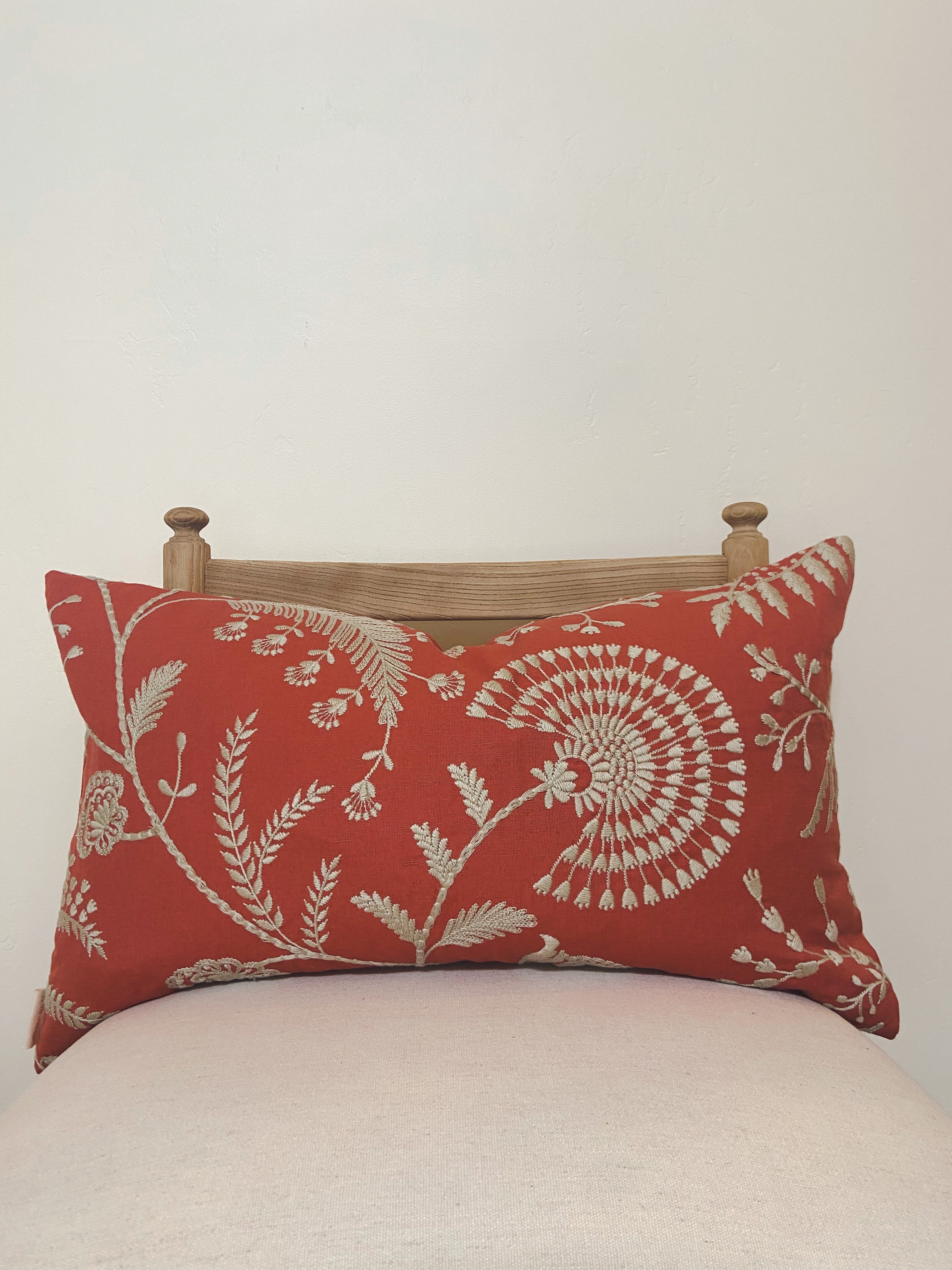 Deep Salmon Floral Lumbar