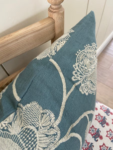 Embroidered Botanic Blue